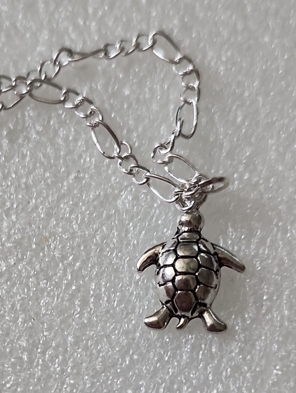 Hand Crafted Silver Turtle Charm Bracelet / Anklet
